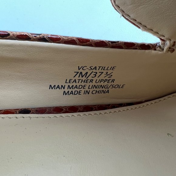 Vince Camuto Womens Satillie Brown Leather Snake Pointed Toe Loafer Shoes size 7 - Picture 16 of 16